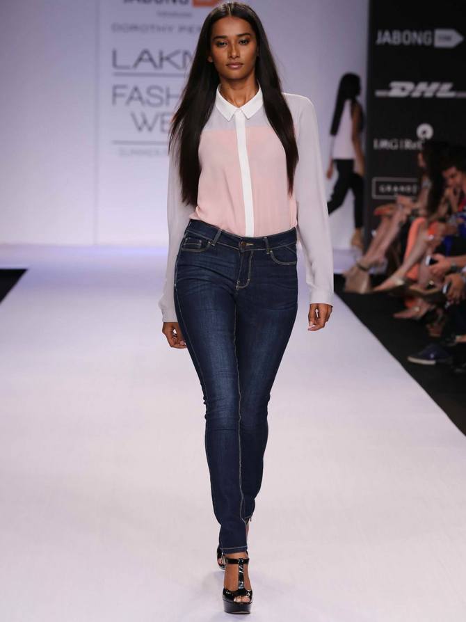 A model in a Dorothy Perkins creation