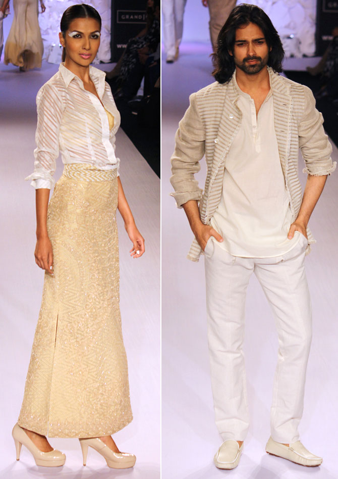 Models in a Anita Dongre creation