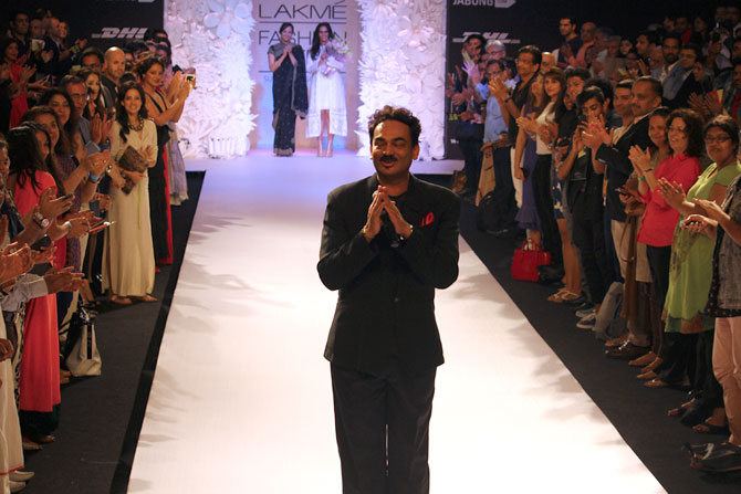 Fashion designer Wendell eceived a standing ovation just before Anita Dongre's show on Day Three of the Lakme Fashion Week.