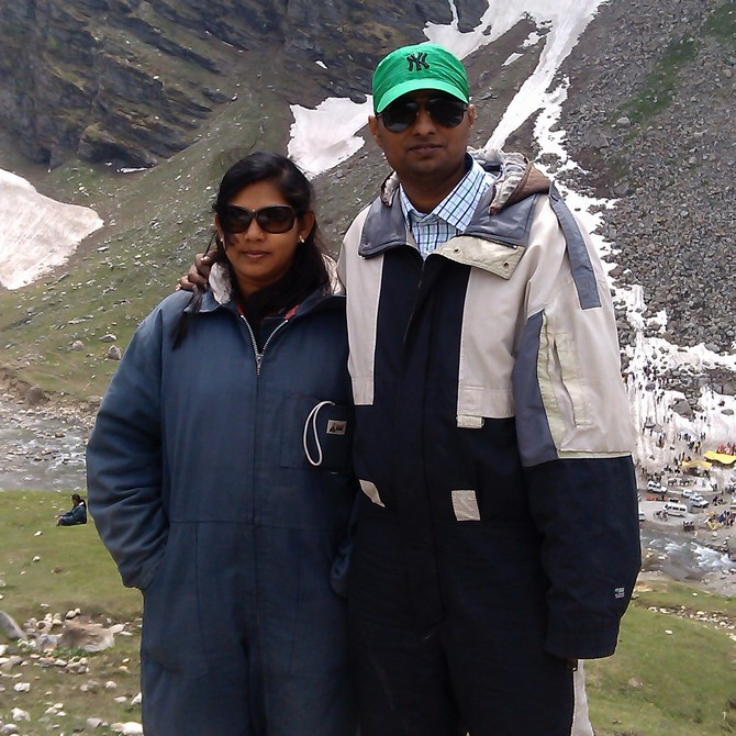 Sandip and his wife on a vacation
