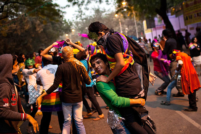 People participate in the 2011 Queer Pride March in New Delhi.