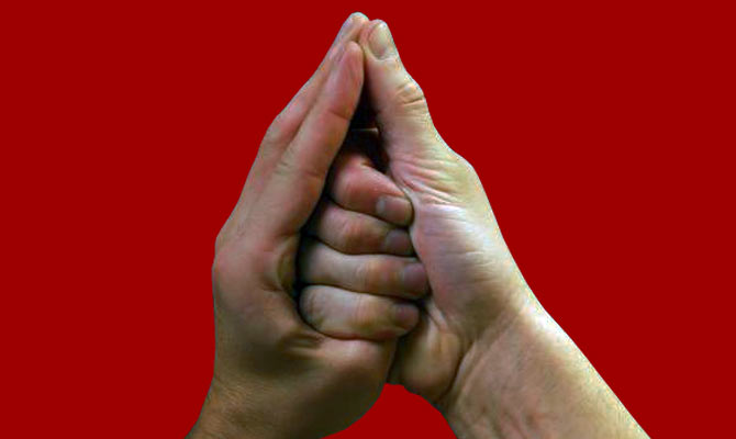 Shankha mudra (Conch hand gesture)
