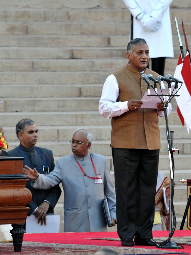 General (Retd) VK Singh is the Minister of state for Development of North Eastern Region (Independent Charge), External Affairs and Overseas Indian Affairs.