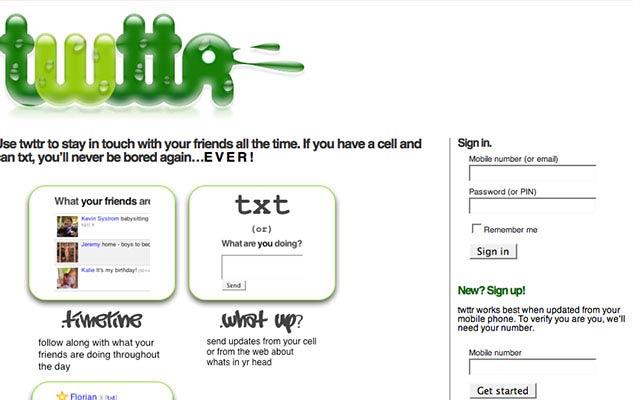 Twitter in its initial stages