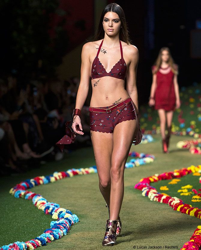Kendall Jenner in a Tommy Hilfiger creation.