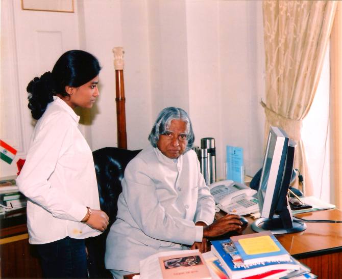 Malvika Iyer with Dr APJ Abdul Kalam