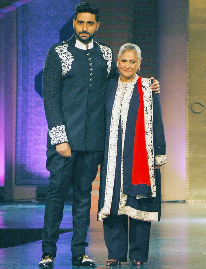 Jaya and Abhishek Bachchan