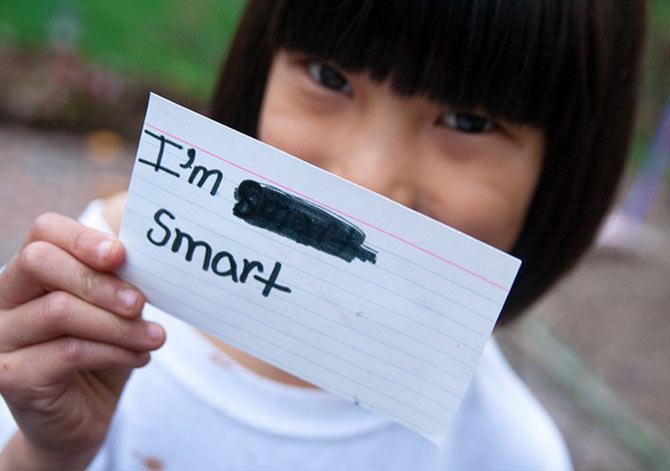 Child with a paper