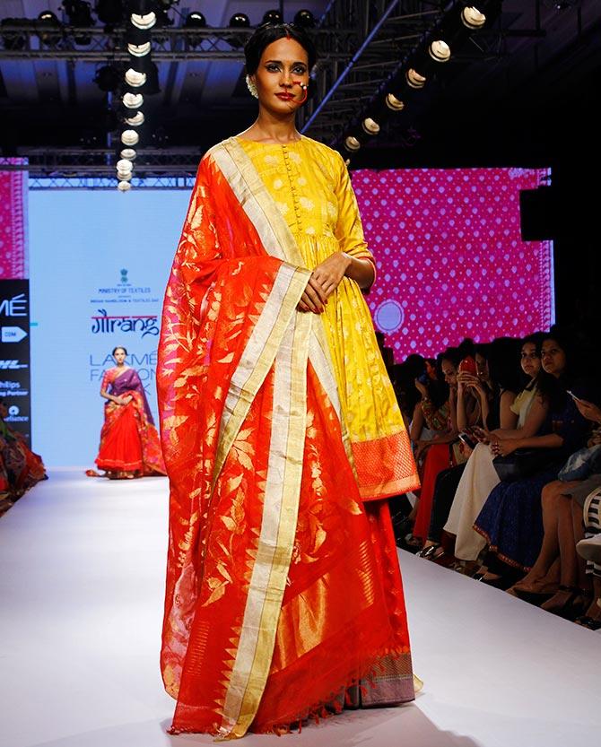 A model walks for Gaurang Shah