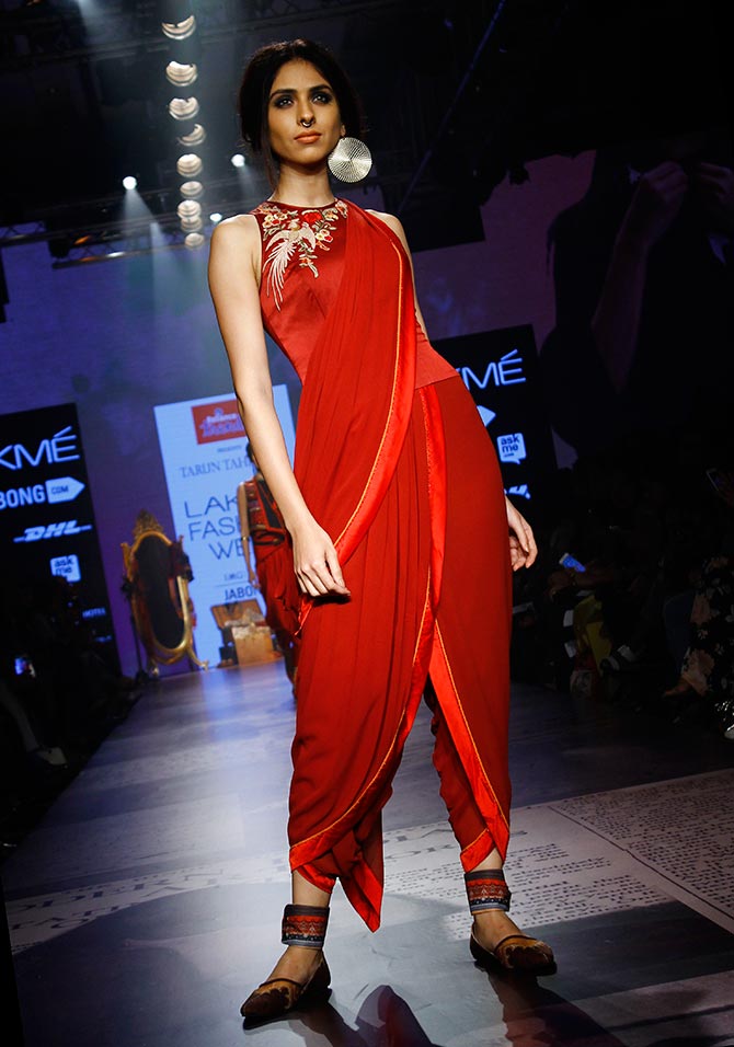 A model walks for Tarun Tahiliani