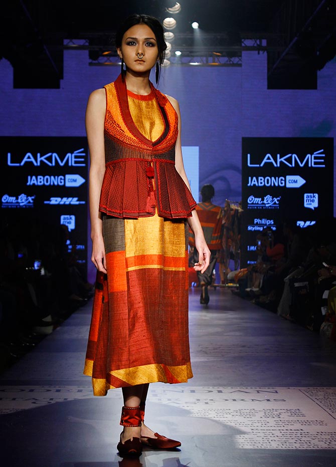 A model walks for Tarun Tahiliani