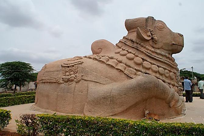 This statue of Nandi at Lepakshi Temple, AP was craved out of a single stone of granite