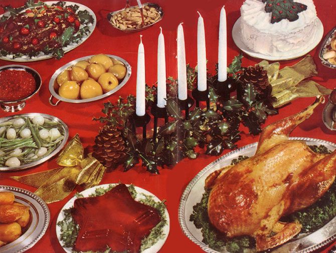 Christmas table spread