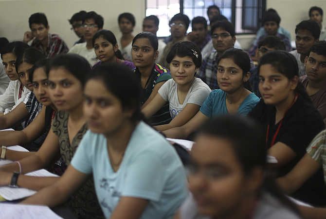 Students in a coaching centre in Kota, Rajasthan