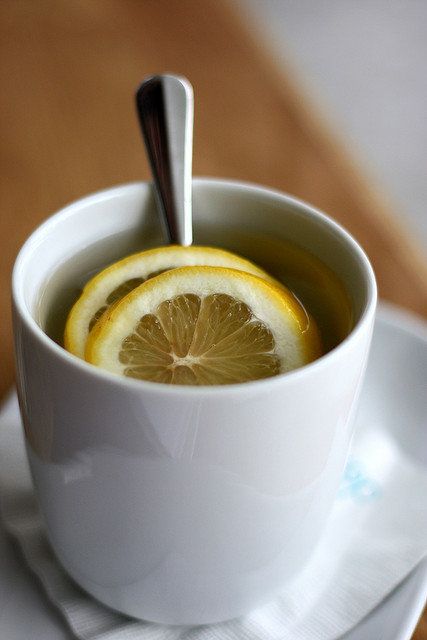Drink hot water with lemon and honey