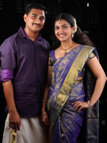 Renu Raj with her husband