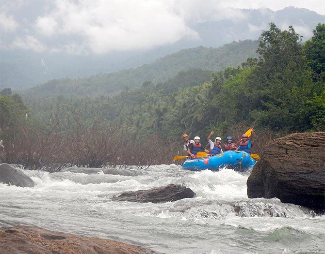 White water rafting in Thusharagiri, Kerala