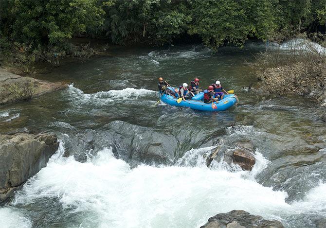 White water rafting in Thusharagiri, Kerala