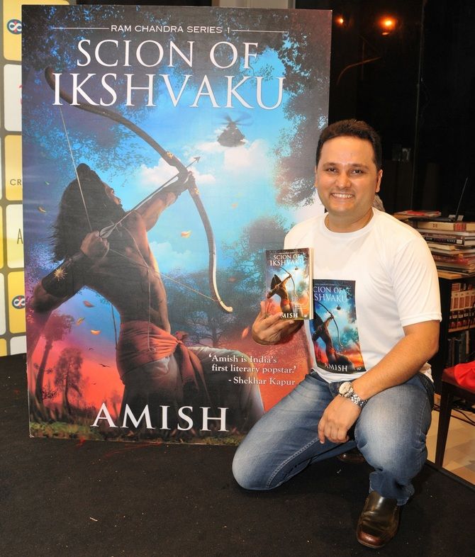 Amish, the leader of the mythology fiction pack, whose Meluha trilogy and the latest, Scion of Ikshvaku, have together sold around 3.5 million copies, calls himself a 'hardcore sales and marketing guy' when it comes to launching his books. Photograph: Afsar Dayatar/Rediff.com