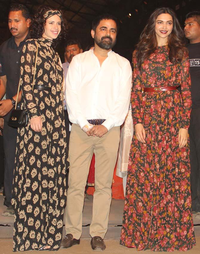 Kalki Koechlin and Deepika Padukone with Sabyasachi Mukherjee