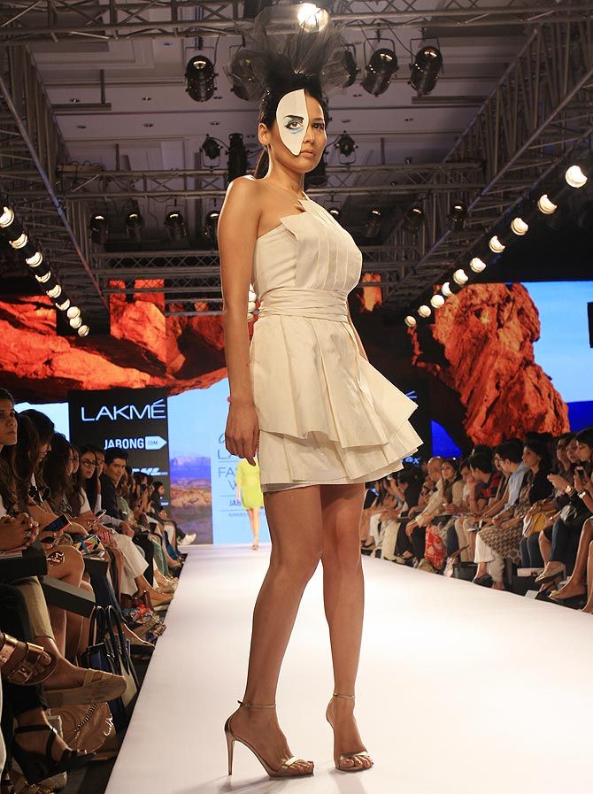 A model in an Ankit Carpenter creation at Lakme Fashion Week.