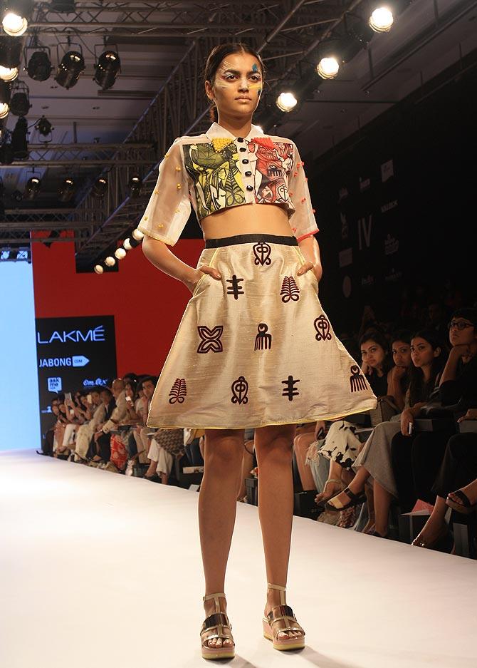 A model in a Salita Nanda creation at Lakme Fashion Week.