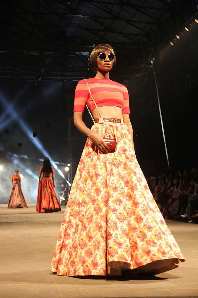 Ugochi walks for Sabyasachi at Lakme Fashion Week