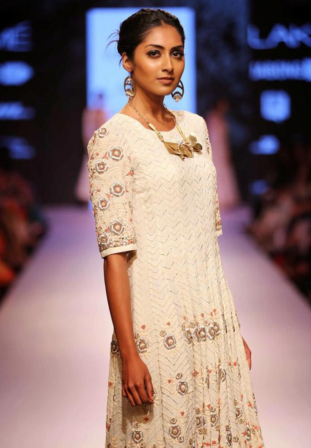 A model in a Soumitra Mondal creation.