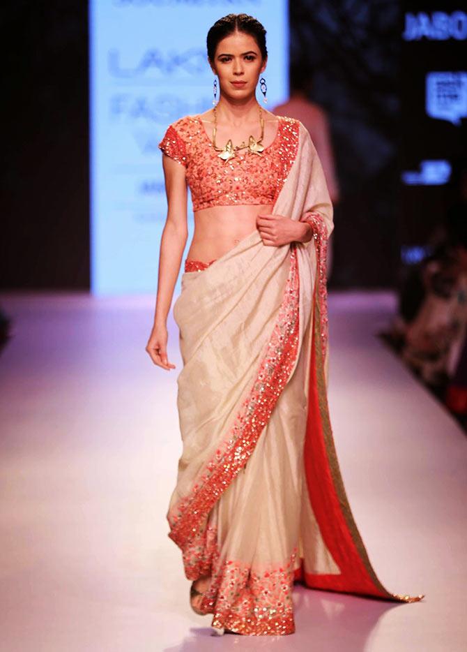 A model in a Soumitra Mondal creation.