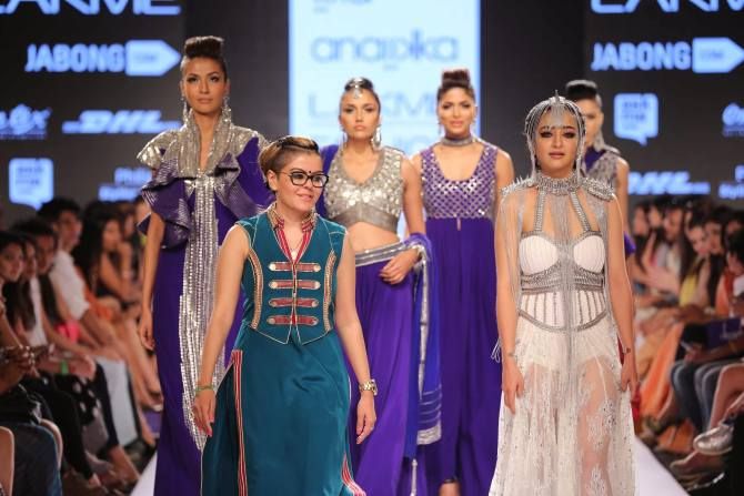 Kanika Salluja walks with her models