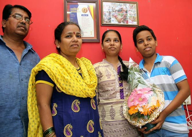 Monika More, third from left, with her family in Ghatkopar