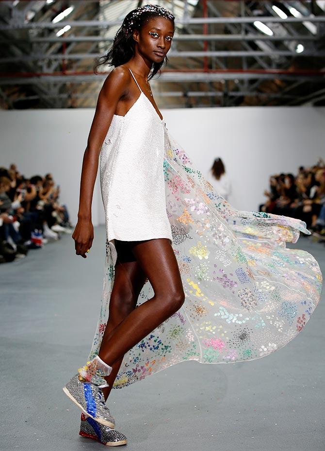 A model walks in an Ashish Gupta creation