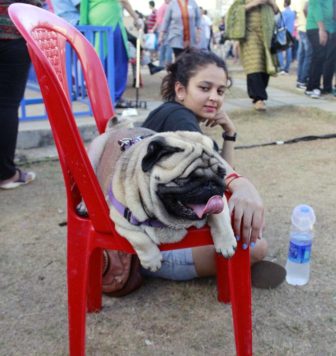 A dog lover with her pet