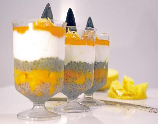 Mango and Chia Seed Panacotta