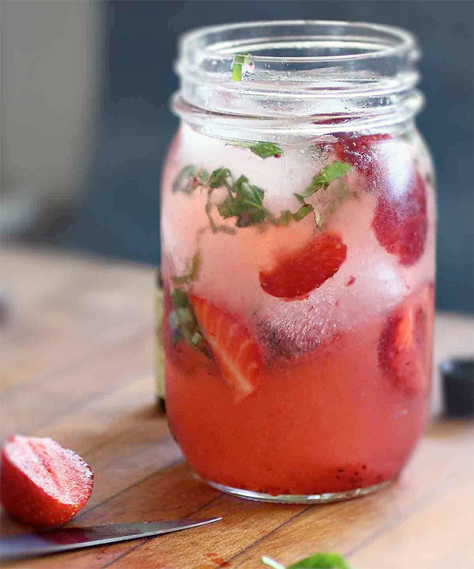 Strawberry and Basil Mocktail