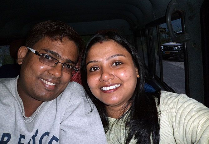 Santanu Ghosh with his wife