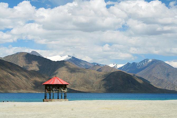 Pangong Tso lake, June 2016. Photograph: Divya Nair/Rediff.com