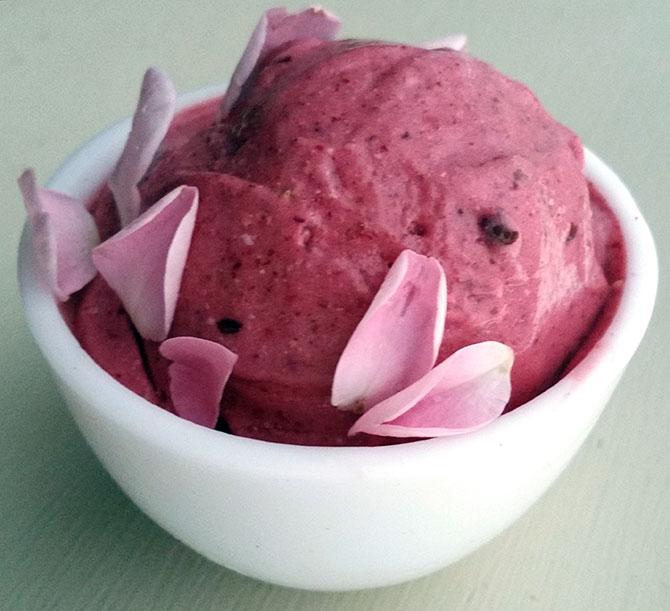 Rose petal ice cream