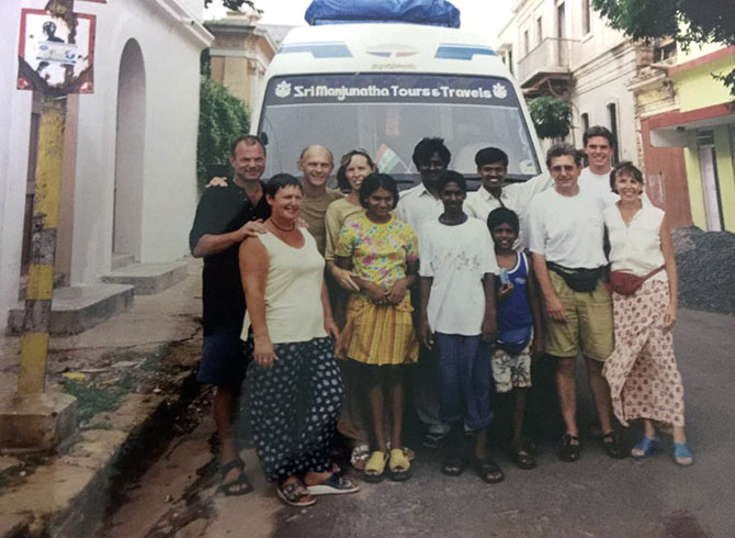 Renuka with a group of tourists