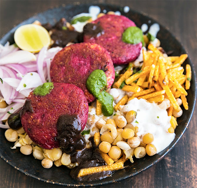 Beetroot Tikki Chaat