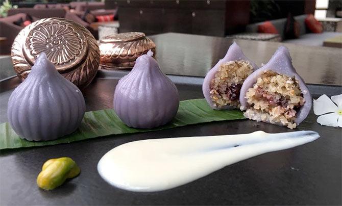 Blueberry and Lemon Coconut Modak