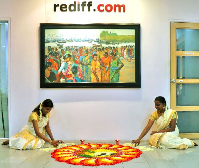  Onam at Rediff.com. Photograph: Rajesh Karkera/Rediff.com