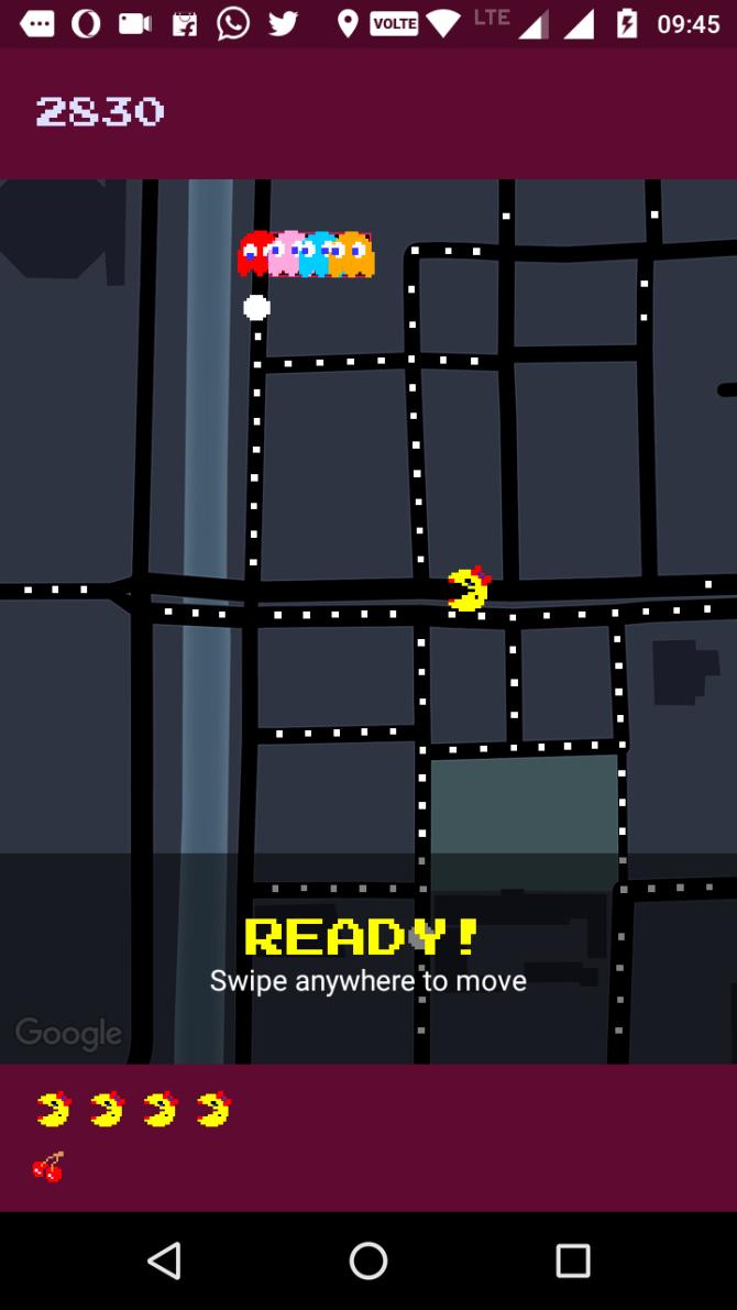 Pac Man on Google Maps