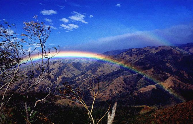 Costa Rica rain rainbow
