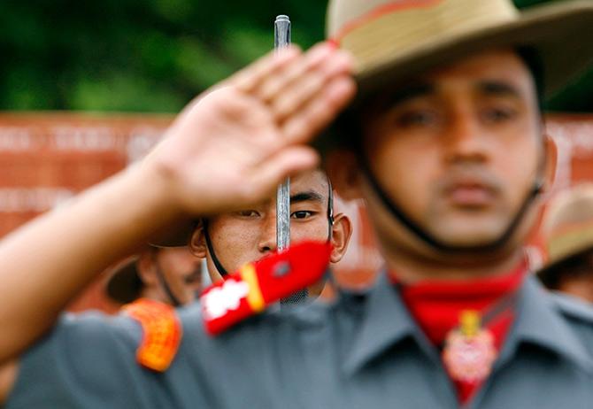 Saluting 