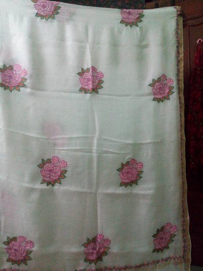 Hand embroidered Kashmiri shawl