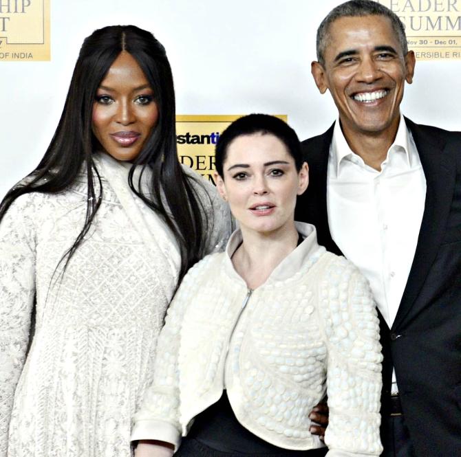 Naomi Cambell Rose McGowan Barack Obama