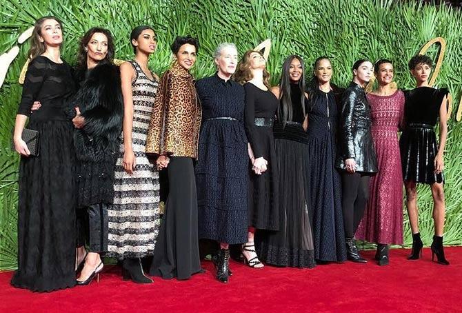 British Fashion Awards Naomi Campbell and Azzedine Alaia models