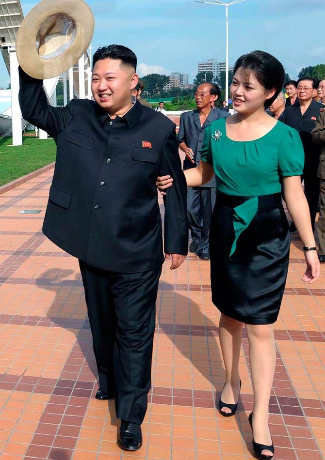 Ri Sol-ju and Kim Jong-un