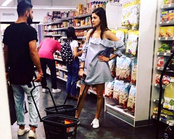 Virat and Anushka at a mall in New York